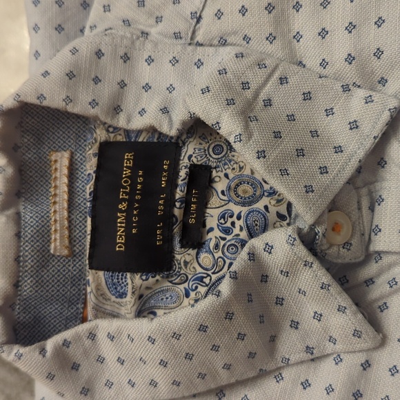 Denim & Flower slim fit Button-Down US L - Picture 1 of 7